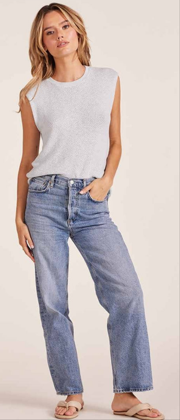 Raw Edge Sleeveless Tee