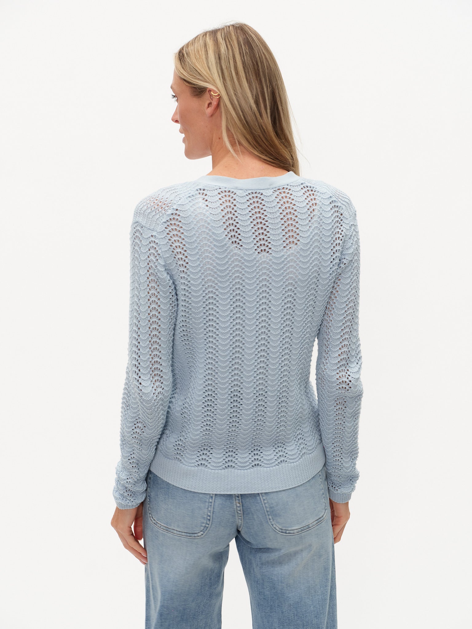 Blue Mist Crochet Sweater