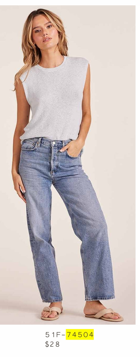 Raw Edge Sleeveless Tee