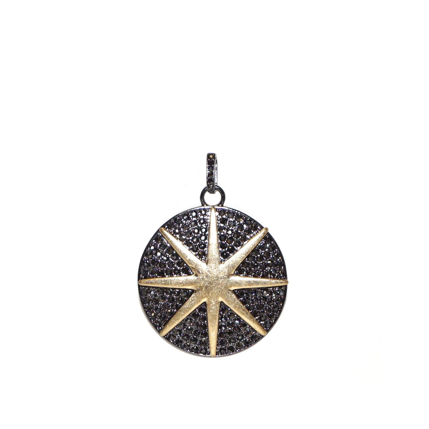 Hematite Starburst Pave Charm